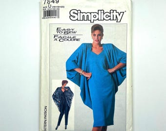 Simplicity 7849 - Patrón de costura para conjunto de mujer, años 80, talla 16-20