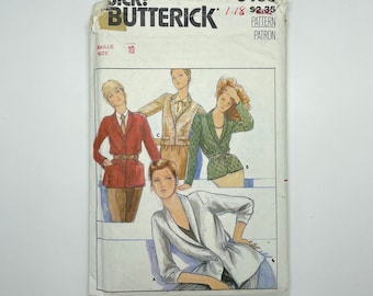 Butterick 6466 - Vintage 1980's Women's Jacket Sewing Pattern | Size 10