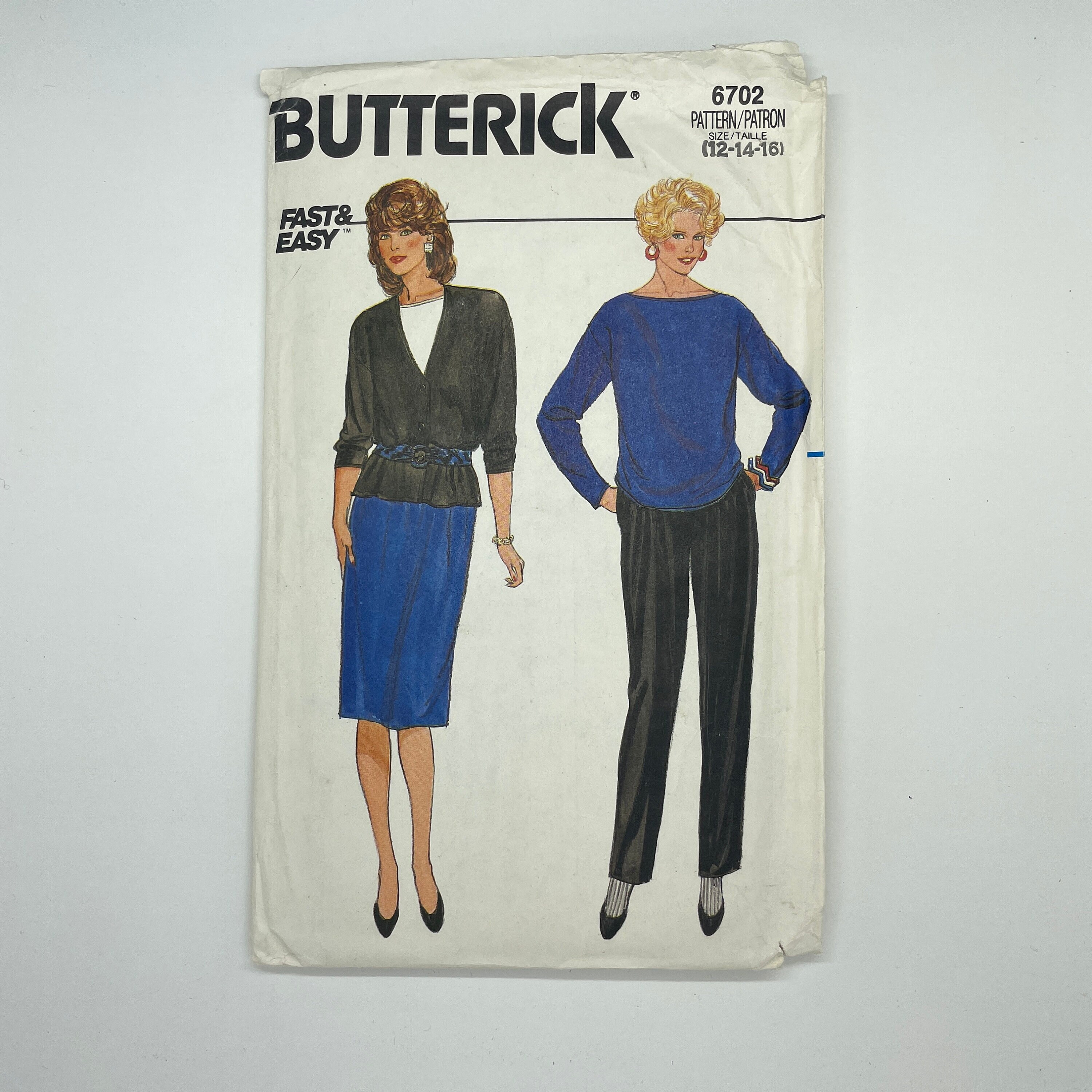 Butterick 6702 - Vintage 1980's Women's Ensemble Sewing Pattern