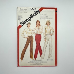 Simplicity 5617 - Vintage 1980&#39;s Women&#39;s Pants Sewing Pattern | Size 14