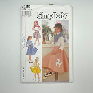 Simplicity 7269 - Vintage Girl&#39;s Skirt Sewing Pattern | Size 10-14