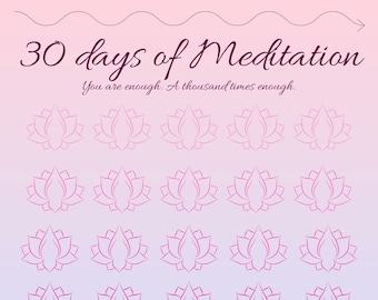 Meditations Tracker, 30 Tage Meditation, Meditation PDF, Meditation Download