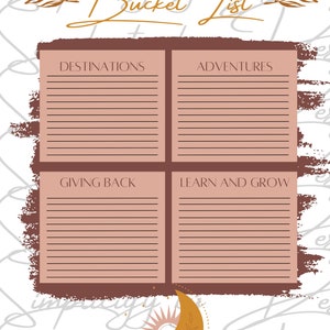 Bucket List Printable, Travel Bucket List, Bucket List Journal