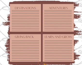 Bucket List Printable, Reise Bucket List, Bucket List Journal