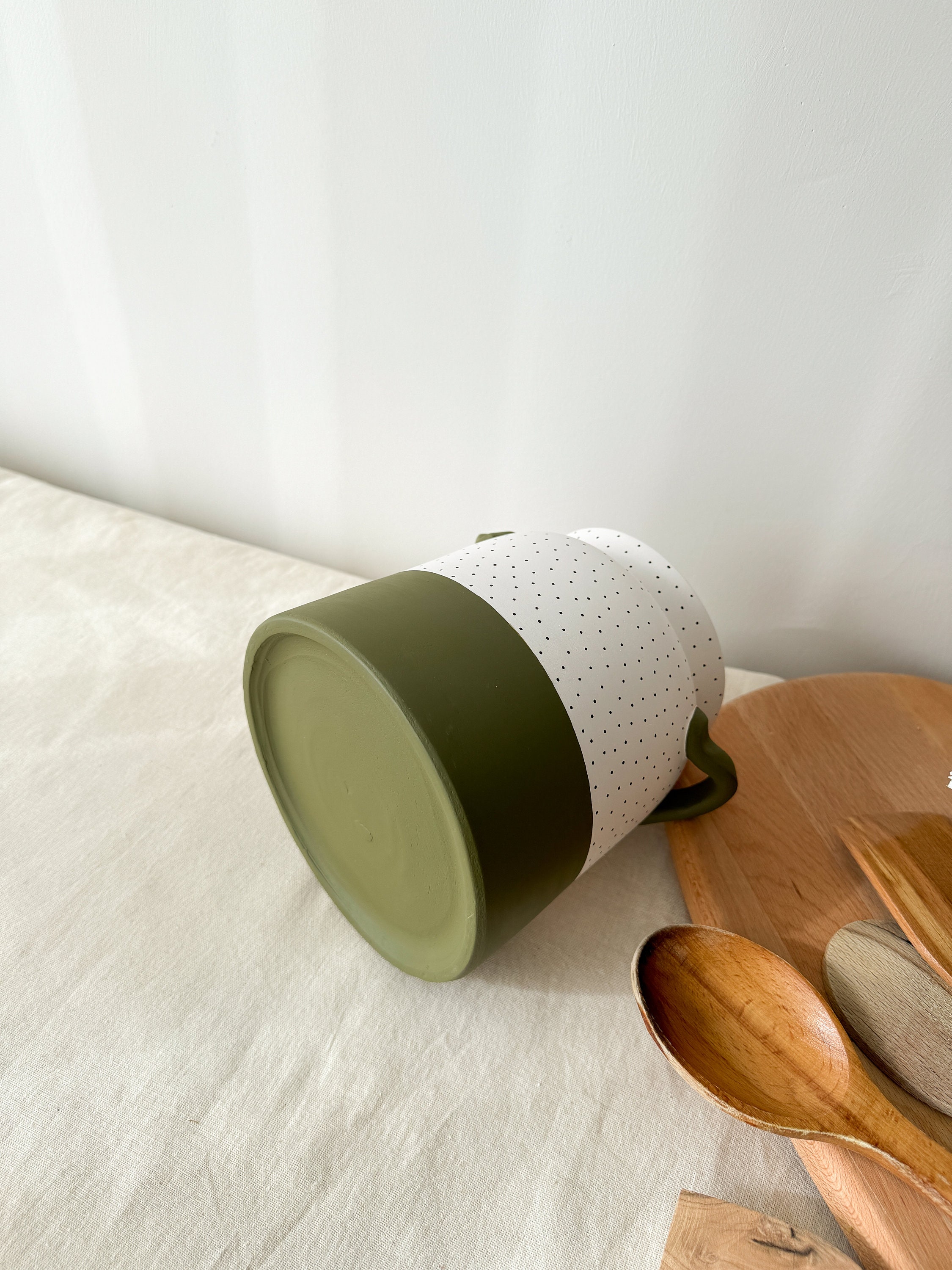 Portautensili Cucina In Ceramica Nera Con Base Legno Di Acacia | Organizer Da Piano Di Lavoro Con Piano Inclinato