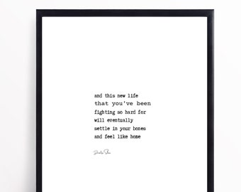Home - Poetry Print A4 (Digital Download), Inspiring Wall Art, Inspiring Quotes, Poetry Art