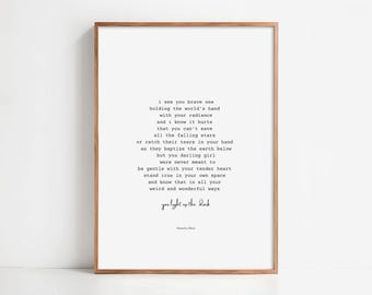 Ti vedo, coraggioso - Poesia stampata da Demelza Shaw (download digitale A4)