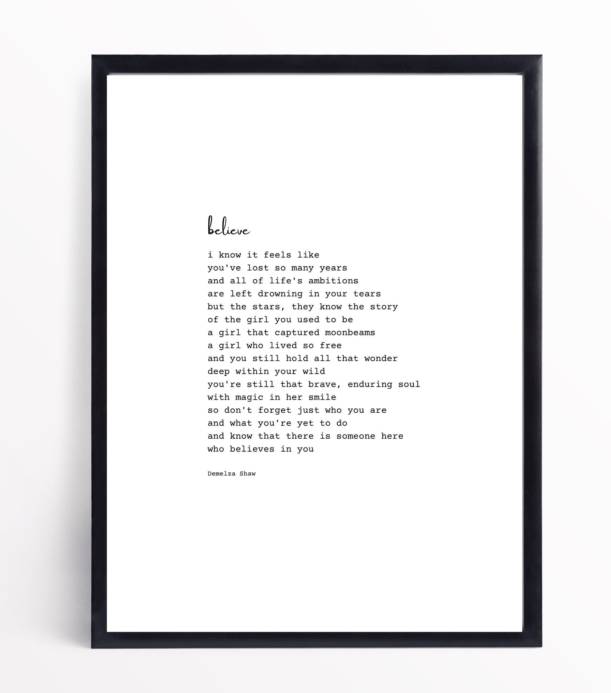 Believe Printable Poem A4 Digital Download - Etsy