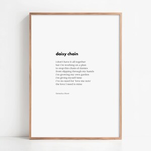 Daisy chain - poetry print