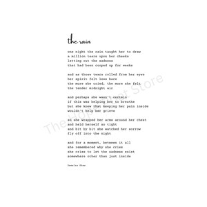 The Rain Poetry Print A4 Digital Download - Etsy