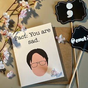 Dwight Schrute | Die Büro emotionale Grußkarte | aufbauende Unterstützung | Stimmungskarten mit Umschlag