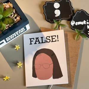 Dwight Schrute com peruca Meredith | o cartão emocional do escritório | Apoio edificante | Cartas Emocionais com Envelope
