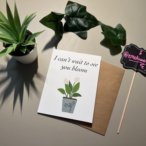 J'ai hâte de te voir fleurir | Carte de vœux émotionnelle | Édifiant | Dame des plantes | Cartes émotionnelles avec enveloppe