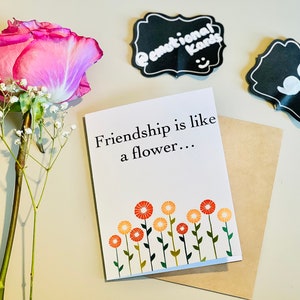 Freundschaft ist wie eine Blume | Emotionale Grußkarte | Stimmungskarten mit Umschlag