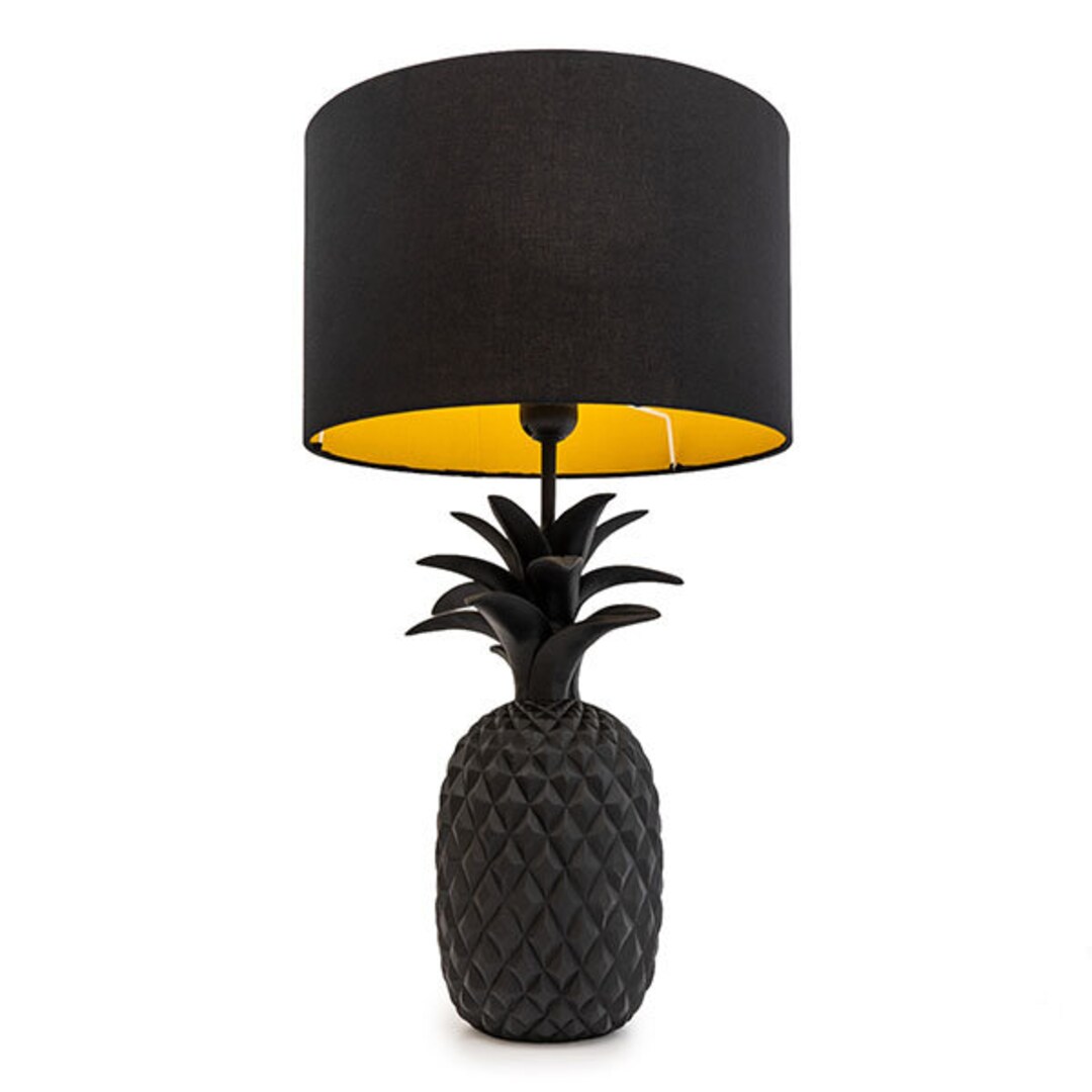 Pineapple Design Lamp Base and Shade in Black Etsy UK