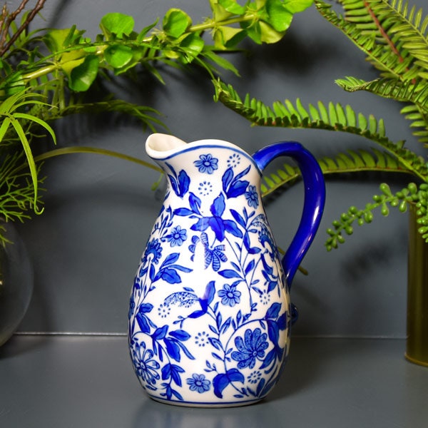 9” Jug - Blue/White Design