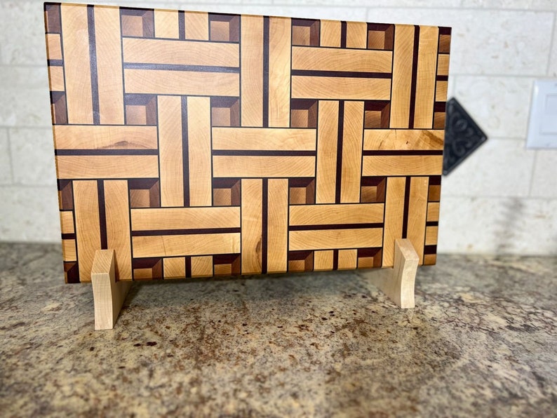 Basket Weave End Grain Cutting Board Large Etsy