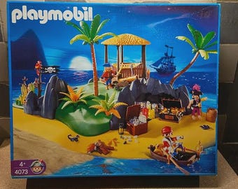 Playmobil, Klicky, Geobra : set 4073, île des pirates, extrêmement rare dans cet état