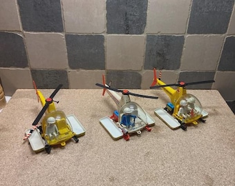 Playmobil, Klicky, Geobra, 3 hélicoptères vintage