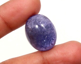 Oval Blue Tanzanite Cabochon, Calibrated Gemstone (18x22 mm)