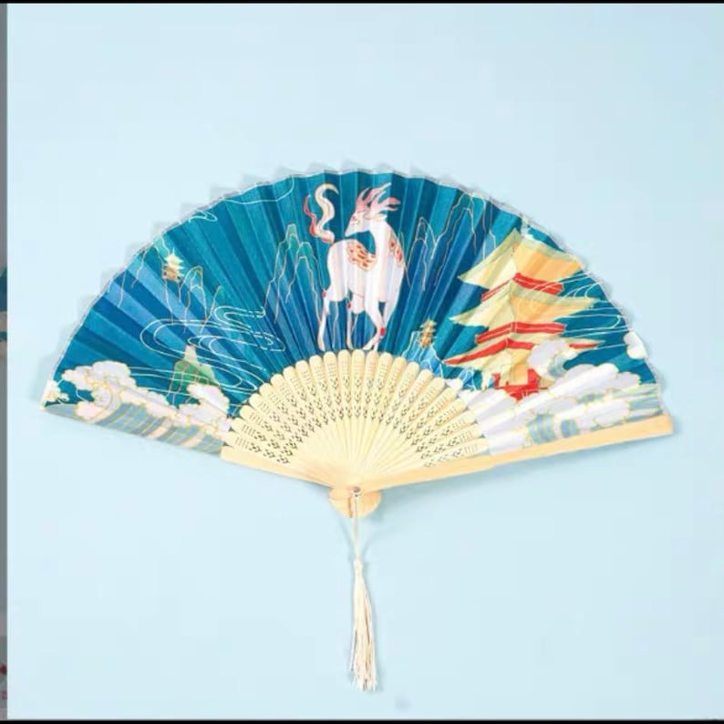 Japanese Hand Folding Fan Vintage Hand Fan Japanese Hand Etsy