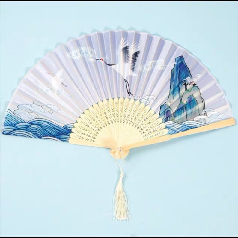 Japanese Hand Folding Fan Vintage Hand Fan Japanese Hand Etsy