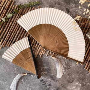 Blank Folding Fan,DIY Paper Fan Hand Held Paper Fans Bamboo Folding Fans  Handheld Folded Fan for Church Wedding Gift, Party Decoration, (with  Brushes