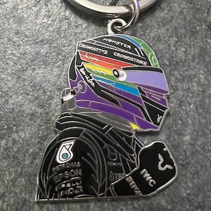 Rainbow Lewis - Lewis Hamilton's Rainbow-coloured Helmet, Mercedes, LGBTQ+ - Keyring