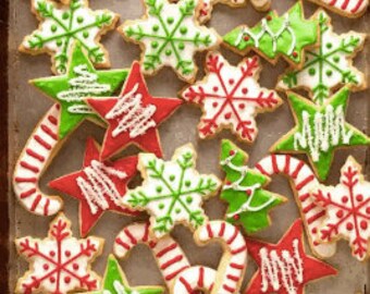 Holiday Christmas cookies in Red, White and Green