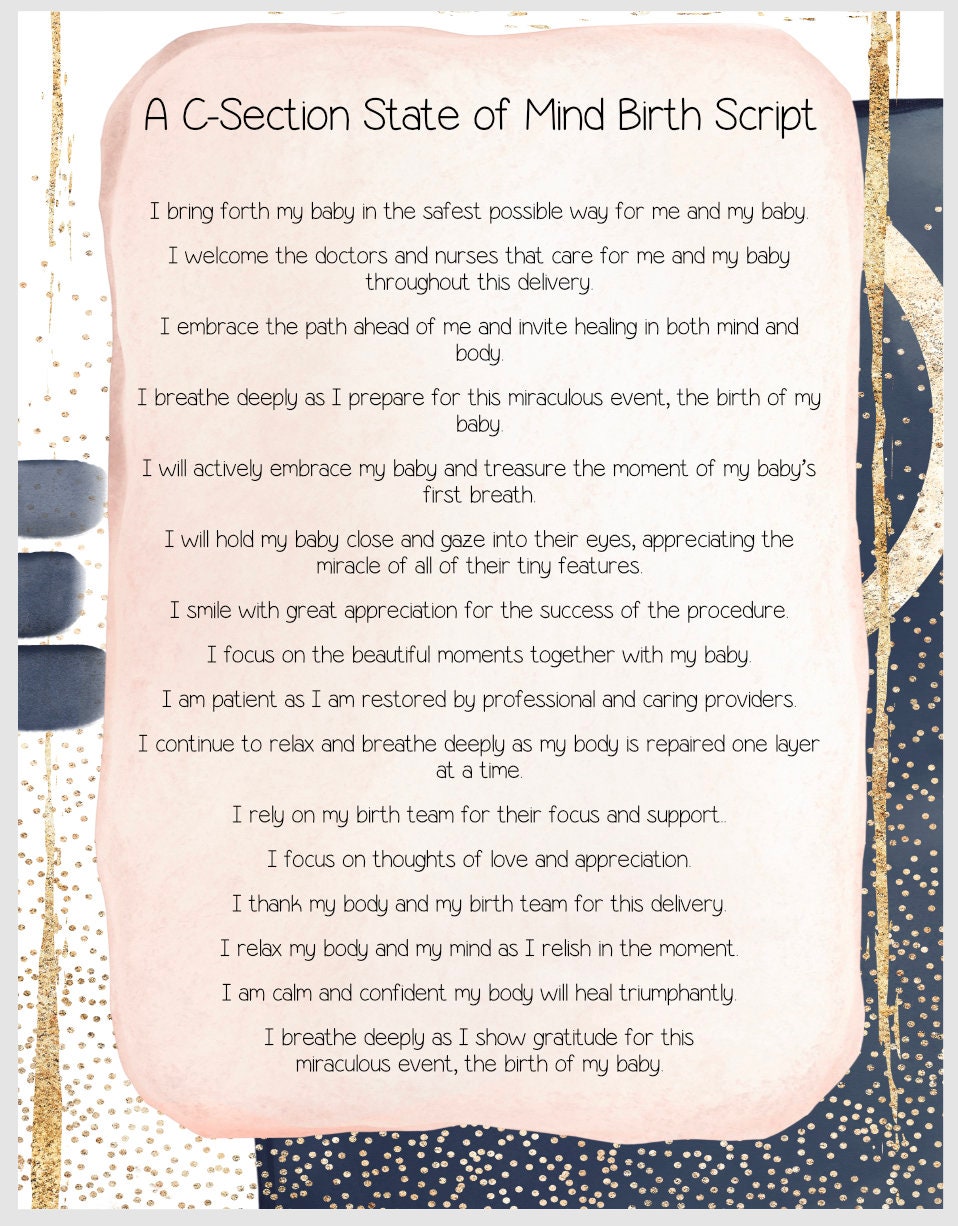 Script Birthchart Birth Script Bundle for Delivery Hypnobirthing Positive Labor ...