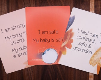 Birth Affirmation Cards, Motherhood Affirmation Cards, Daily Affirmation Cards by Made Mindful - Instant Digital Download