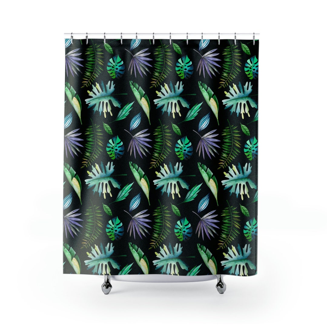 Ballida Rainforest Shower Curtain Polyester 71 X 74, Tropical Leaf Bath