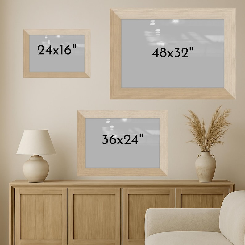 Tropical Sunset Beach Cliffs Art Print: Boho Coastal Decor in Oak Frame ...