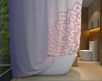 Mandala 72/79" Polyester Waterproof Shower Curtain Set Bathroom Mat Home Decor 