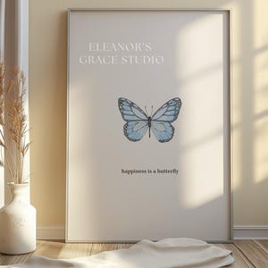Stampa artistica da parete con farfalla, illustrazione disegnata a mano, citazione carina, design minimale, stampa A4