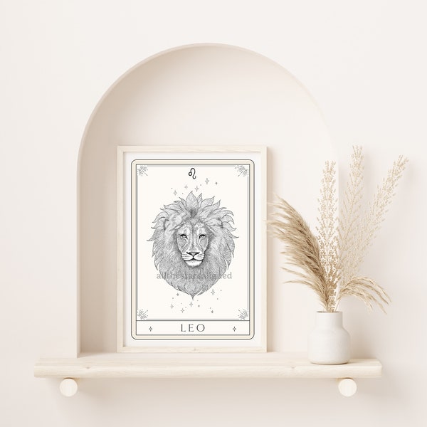 Leo Zodiac Wall Art Etsy