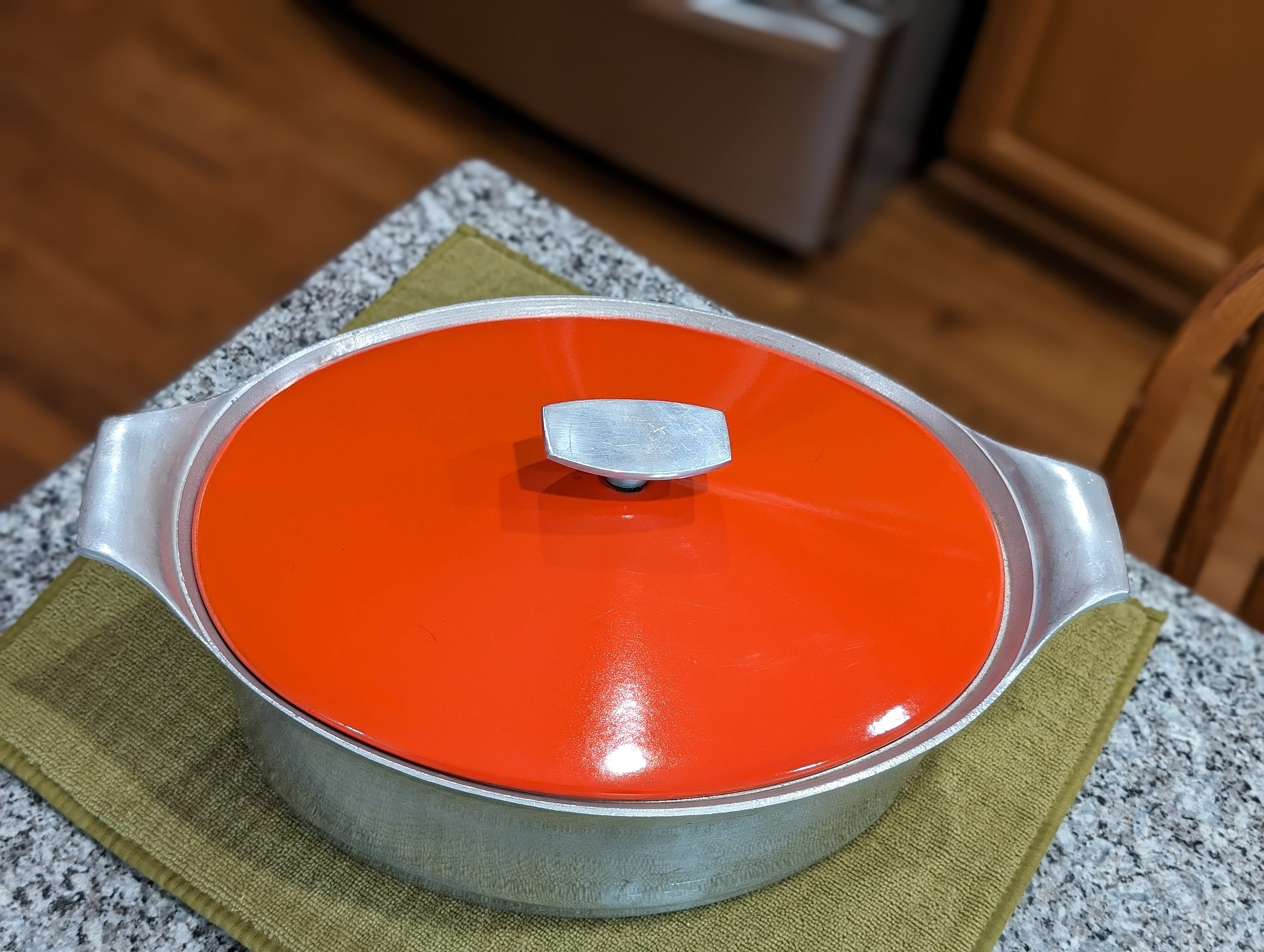 Vintage Griswold Aluminum Enamelware Roaster 99 Pan Orange/reddish