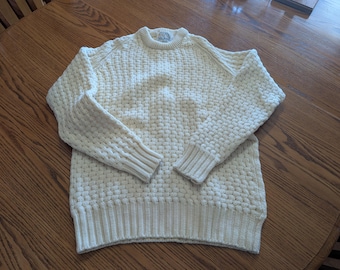 Fisherman's 100% wool sweater, The Nassau Shop, Braemar International, Cream