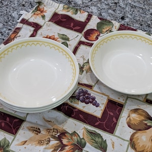 Royal China Cavalier Ironstone | Jubilee Pattern | Set 4 Bowls | Stoneware |  Granny Cottage Core