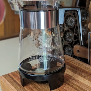 Vintage MCM Pyrex 6 cup Coffee Carafe with Heated Stand