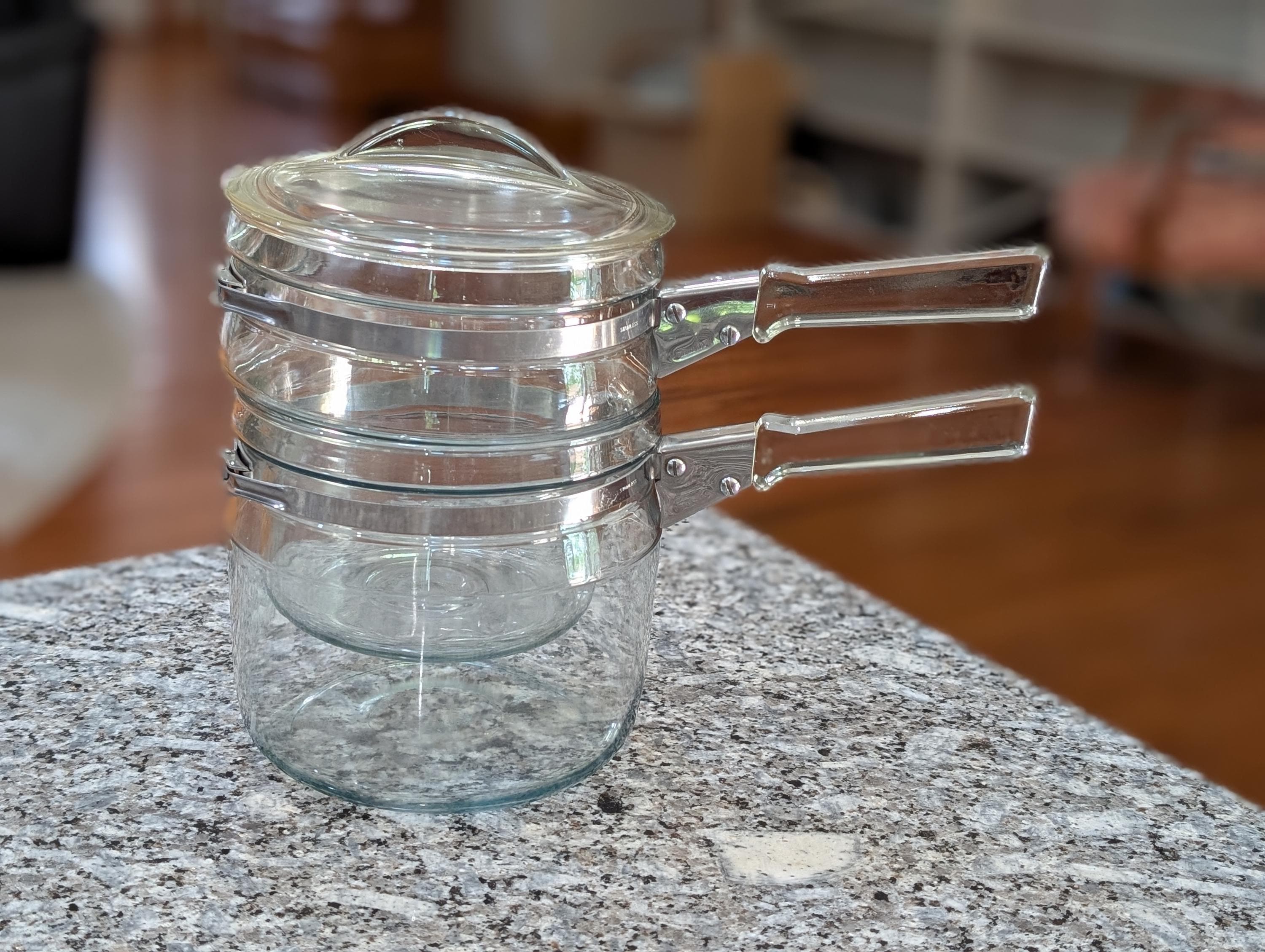 Vintage Pyrex Glass Double Boiler - Etsy