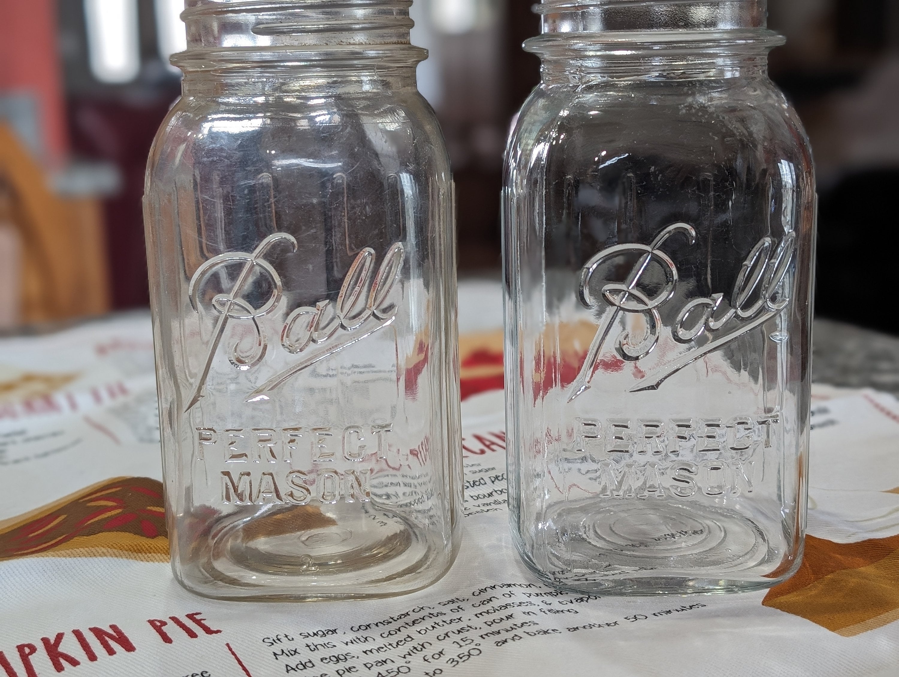 Vintage Ball Mason Jar, Ribbed Glass, 1910s-1920s Decor (no Lid