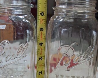 Vintage Ball Mason Jar, Ribbed Glass, 1910s-1920s Decor (no Lid 