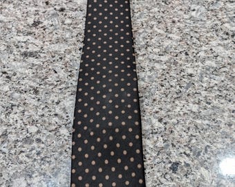 Vintage Christian Dior Silk Necktie | Black Medallion Designer Tie