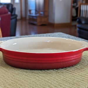 Le Creuset Red Oval Stoneware Baking, Casserole Dish 12 1/2&quot; x 8 1/2&quot;