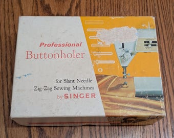 Vintage Singer “Professional” Buttonholer Attachment – Slant-Needle Zig-Zag (Part No. 102577, Circa 1967)