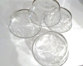 Vintage 1980s Pyrex Ramekins - Set of 4, Clear Glass, Scalloped Edge