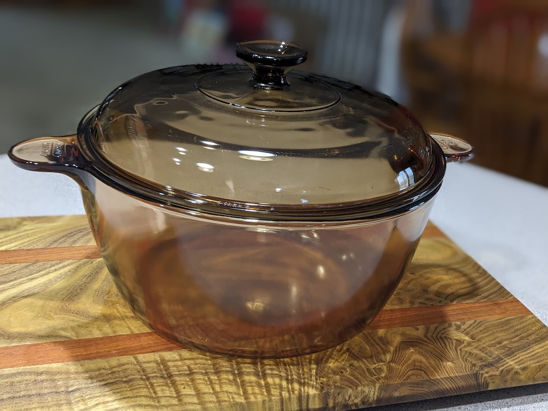 Vision Corningware 4.5L Dutch Oven in Amber Glass Etsy