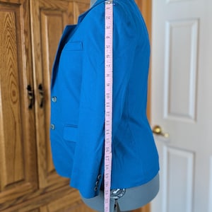 Pendleton Petite Wool Blazer Blue Vintage Women’s Jacket Tailored Career Coat Made USA, Size 4P image 7