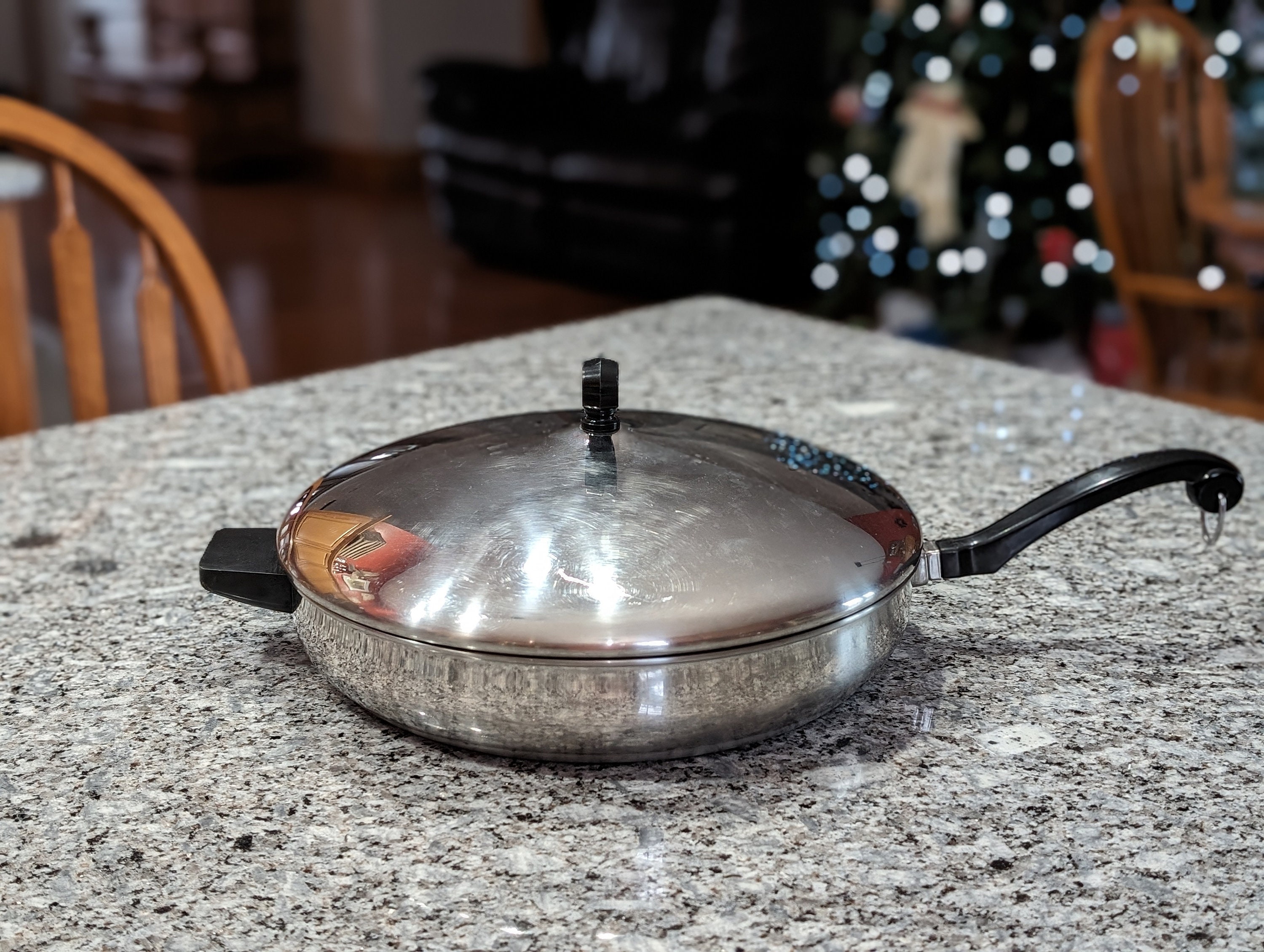 Farberware Electric Skillet 12” Fry Pan Stainless Steel w/ Lid Vintage  Complete